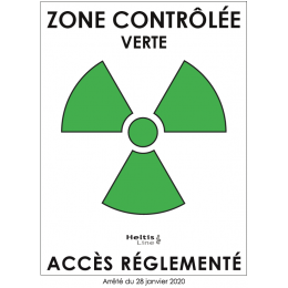 Trèfle signalisation vert "zone contrôlée" adhésif